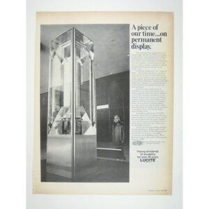 1968 Vintage Lucite DuPont Advertisement Print Ad Child Museum Stone of Time